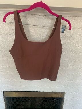 Old Navy PowerSoft Cropped Ribbed Shelf-Bra Tank Top